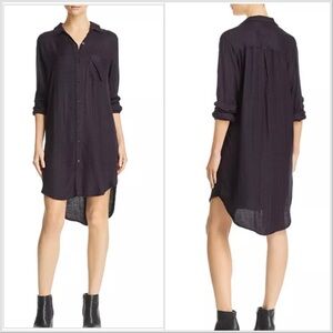 Rails Bianca Plaid Shirt Dress Charcoal Shadow Size XS